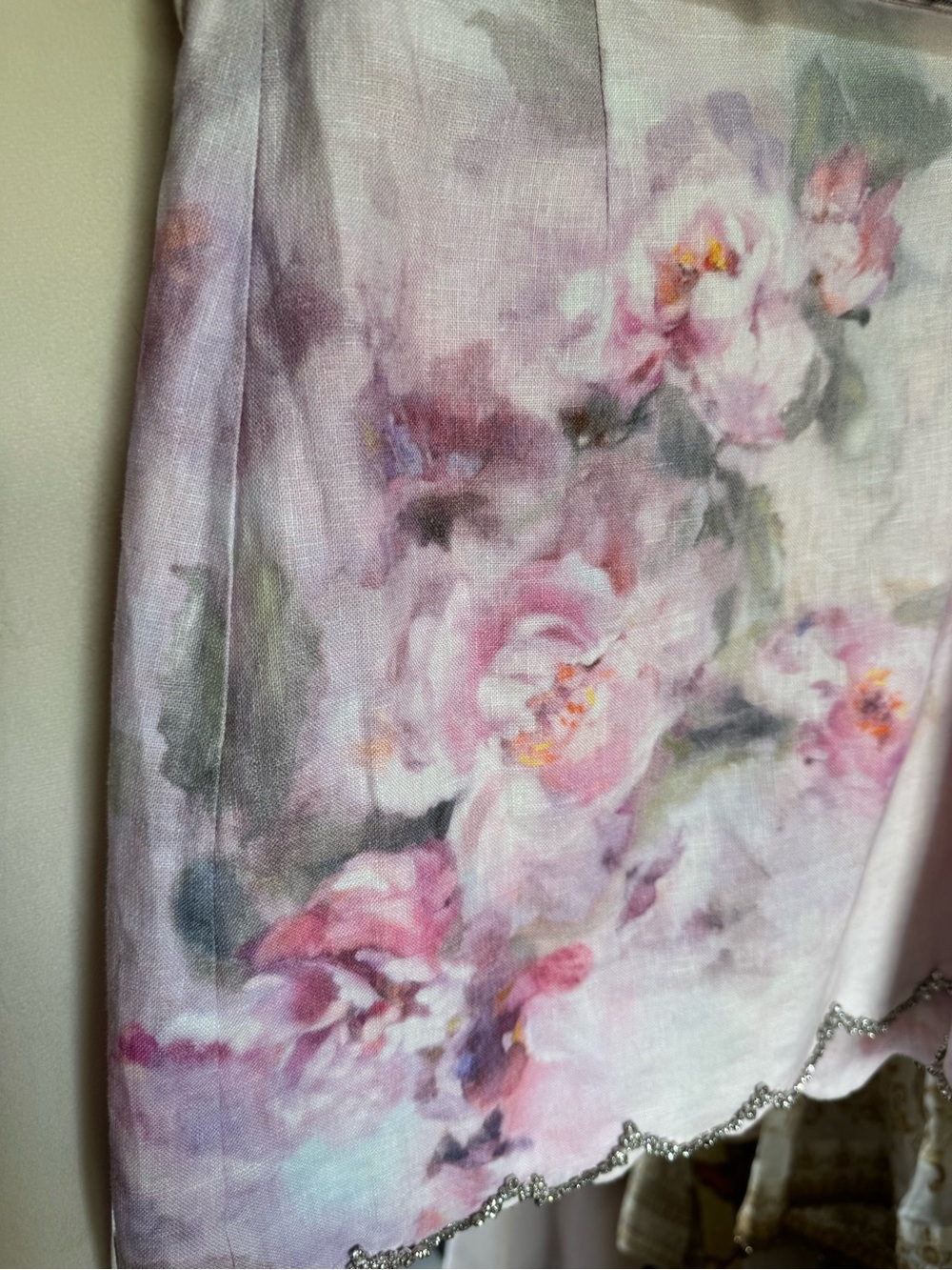 Zimmermann Pink Floral Watercolor Scallop Hem Mini Skirt - Picture 5 of 5